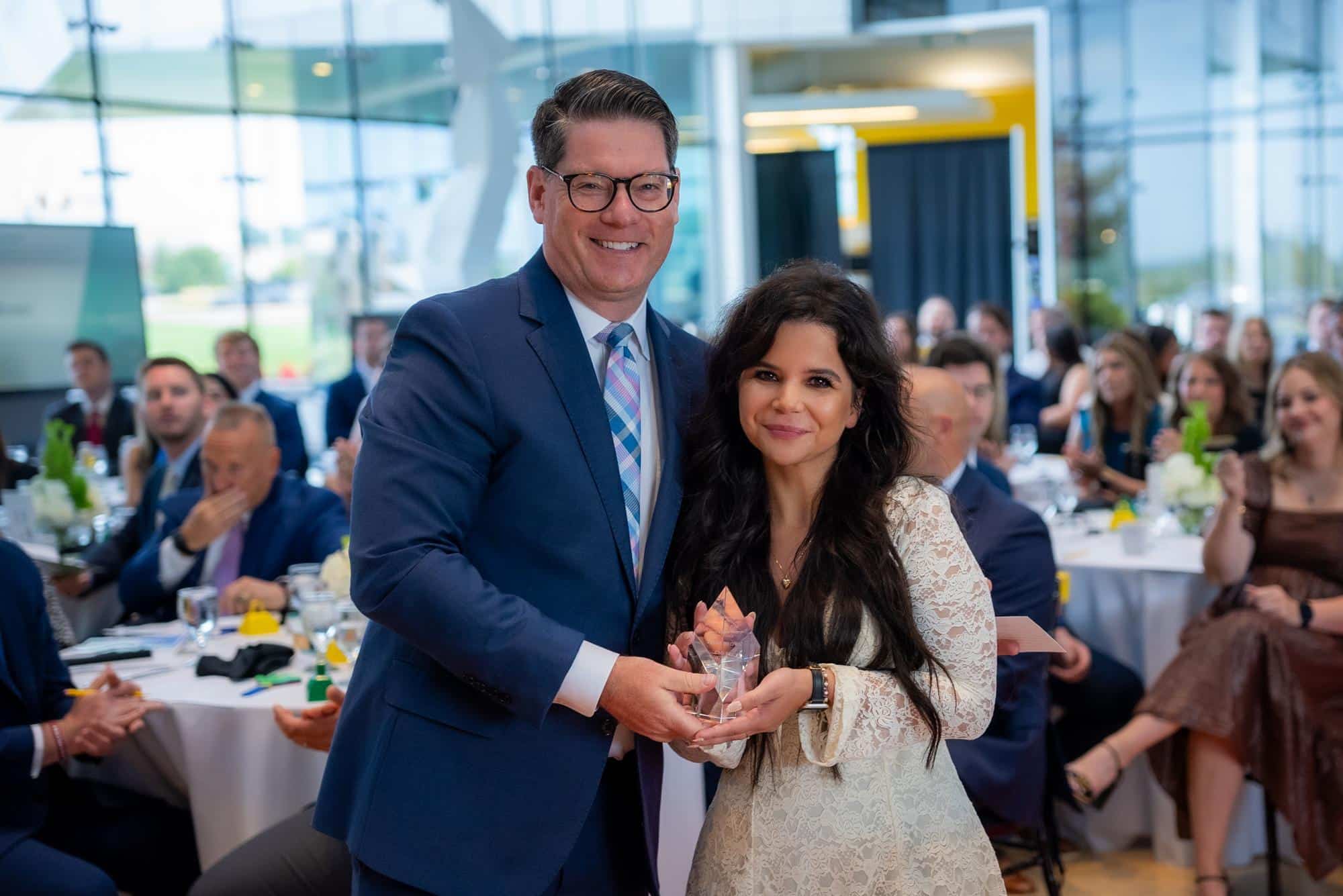 Accepting award